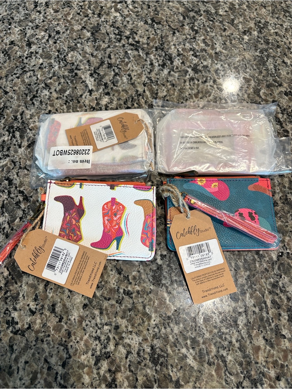Bundle of 4 Catchfly Studio Western Genuine Leather Card Holder Wallets NWT